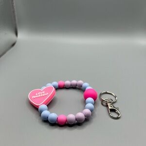Silicone Beaded Keychain Bracelet - HANDMADE #176